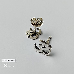 Khuyên tai bạc nam nữ thần chú chữ Om