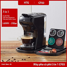 Máy pha cà phê viên nén Stelang ST504 3 trong 1, dùng được cà phê bột và Dolce Gusto, Nespresso, áp suất 19 bar hàng chính hãng