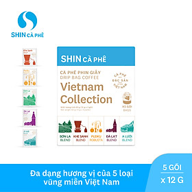 SHIN Cà Phê - DripBag Việt Nam Collection hộp 5 gói - Phin Giấy tiện lợi