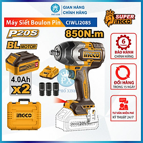 Mua Máy siết bulong INGCO 850NM xe ô tô xe máy xe tải tháo mở ốc bulong pin KHÔNG CHỔI THAN CIWLI2085 kèm 1 sạc 2 pin 4ah