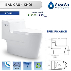 Mua Bồn Cầu Chính Hãng LUXTA LT110 Công Nghệ Tiết Kiệm Nước ECO LUX