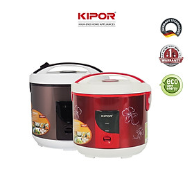 Nồi cơm điện KIPOR KP-25918 - 1.8L - Phủ chống dính HOÀNG KIM, Nồi cơm có tặng kèm vỉ hấp - phù hợp 4-6 người ăn - Hàng chính hãng