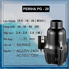 Máy Bơm Periha PG-20 (40-60W) Chỉnh 3 Chế Độ, Cảm Biến Chống Cạn, Siêu Tiết Kiệm Điện