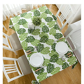 Mua Khăn trải bàn canvas lá tropical - khăn trải bàn nhà hàng - phòng khách - phòng ăn KB36(140x180cm)