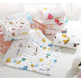 5 khăn mặt xô cotton 6 lớp 30*30 cm cho bé sơ sinh
