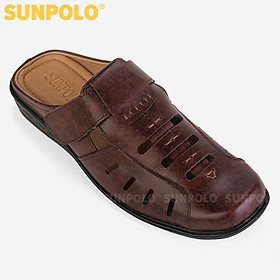 Giày Sục Sapo Nam Da Bò Cao Cấp SUNPOLO SPO006 (Nâu)