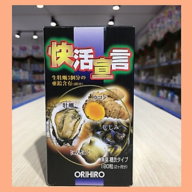 Thực phẩm chức năng tăng cường sinh lý nam giới, thải độc gan: Tinh chất hàu tươi, tỏi, nghệ Orihiro Nhật Bản (180 viên)