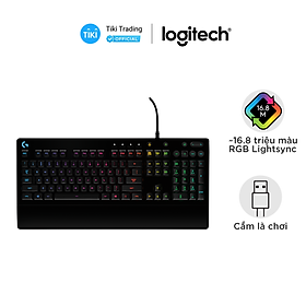 Bàn phím game có dây Logitech G213 Prodigy - RGB Lightsync, phím Media chuyên biệt, chống tràn bền bỉ - Hàng chính hãng