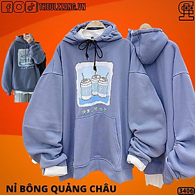 Áo Hoodie Nam Nữ Nỉ Bông Dày Dặn Hàng QC Áo Khoác Hoodie Nỉ Couple Đôi SWEATER in PHỒNG HAPPY