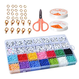 Glass  Beads for Jewelry Making Mini DIY Bulk Set Beading Supplies