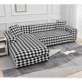 Sofa Góc L Stretchable Checkerboard Tundo Kích Thước 2m5 x 1m5