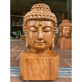 Diện phật bằng gỗ hương đá liền khối kt cao 50×24cm