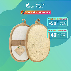 [PHIÊN BẢN MỚI] Bông Tắm Xơ Mướp Cao Cấp ECODEALS 100% Xơ Mướp Hữu Cơ - Xơ mướp loại 1, làm sạch cơ thể, tẩy da chết, massage linh hoạt - 1 cái - KT 11 x 16cm