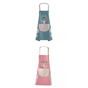 2 Pieces Adults Apron Protector Oil-proof Cooking Apron BBQ with pockets