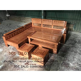 Mua Bàn ghế Phòng Khách bộ góc gỗ Sồi Nga mẫu 110