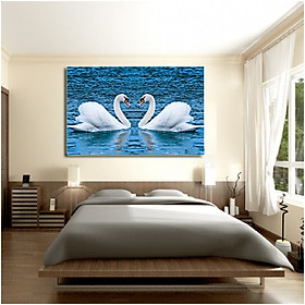 Mua Tranh treo tường - tranh treo phòng ngủ Thiên Nga N08/Gỗ MDF cao cấp phủ kim sa/ Chống ẩm mốc  mối mọt/Bo viền góc tròn