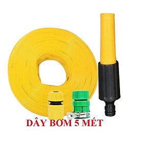 Mua ️ Bộ dây vòi xịt nước rửa xe tưới cây  tăng áp 3 lần  loại 3m 5m 206622-5 cút sập nối nhựa vàng
