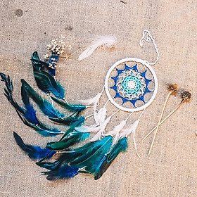 dreamcatcher trang trí nhà cửa màu xanh dương