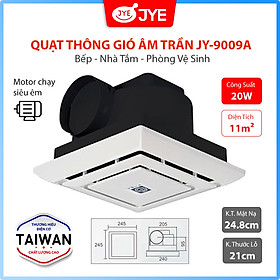 Mua Quạt Hút Thông Gió Gắn Âm Trần JYE (JY-9009A) Công Suất 20W  Đường Ống Ngang Dùng Cho Nhà Vệ Sinh & Phòng Tắm - Hàng Chính Hãng