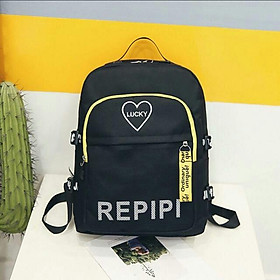 Balo thời trang ulzzang nhiều ngăn đựng vừa laptop, A4 chữ Lucky Repipi