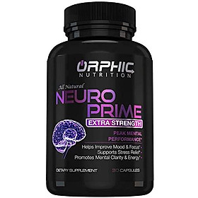 Neuro Prime Brain Booster Supplement - Memory, Focus, Alertness, Clarity & Concentration - Mental Performance Nootropic - Ginkgo Biloba, St. Johns Wort, DMAE, L-Carnitine, Bacopa Monnieri Extract
