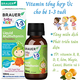 Vitamin tổng hợp cho trẻ Brauer Baby & Kids Liquid Multivitamin tăng sức đề kháng, cải thiện tình trạng biếng ăn, giúp trẻ ngủ ngon - Massel Official