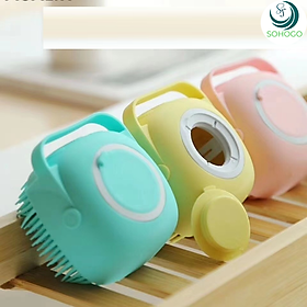 Bàn Chải Tắm Hình Thú Đáng Yêu Cho Bé – Chăm Sóc Da Nhẹ Nhàng Dụng Cụ Tắm Gội Silicon Đa Năng – Bóp Là Ra Bọt Cọ Tắm Silicon Tạo Bọt Có Hộp Đựng Xà Phòng Bàn Chải Massage Cơ Thể Silicon Mềm – Không Cần Tạo Bọt Tay
