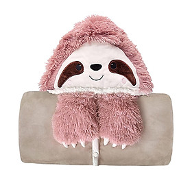 Sloth Wearable Hooded Blanket Oversized with Gloves Flannel for Women Adults