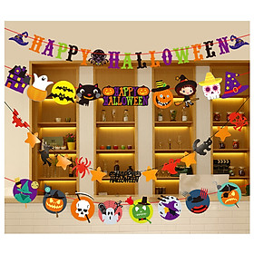 Dây treo Halloween trang trí cảnh bố trí đạo cụ thư treo dải đầu ma nhện bí ngô
