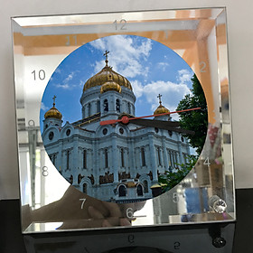 Mua Đồng hồ thủy tinh vuông 20x20 in hình Cathedral Of Christ the saviour (46) . Đồng hồ thủy tinh để bàn trang trí đẹp chủ đề tôn giáo