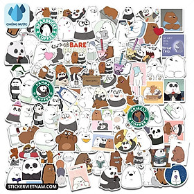 Sticker WE BARE BEARS - Những Chú Gấu - Dán Trang Trí - Chất Liệu PVC Cán Màng Chất Lượng Cao Chống Nước, Chống Nắng, Không Bong Tróc Phai Màu