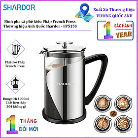 Mua Bình pha cà phê kiểu Pháp French Press Shardor FP515S dung tích 1000ml - Hàng nhập khẩu