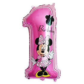 BONG BÓNG SỐ 1 CHỦ ĐỀ CHUỘT MINNIE (70CM)