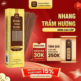 Nhang Trầm Hương 20cm Cao Cấp – Hộp Vàng 100g | Bảo Trầm – Thơm Tự Nhiên, Không Khói Gắt, An Toàn