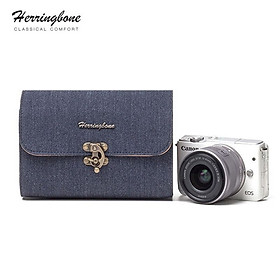 Túi máy ảnh Herringbone Tiny Mellow Canvas - Navy color