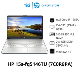 Mua Laptop HP 15s-fq5146TU (7C0R9PA)/ Spruce Blue/ Intel Core i7-1255U (upto 4.7Ghz  12MB)/ RAM 8GB/ 512GB SSD/ Intel Iris Xe Graphics/ 15.6 inch FHD/ 3 Cell/ Win 11H) - Hàng Chính Hãng