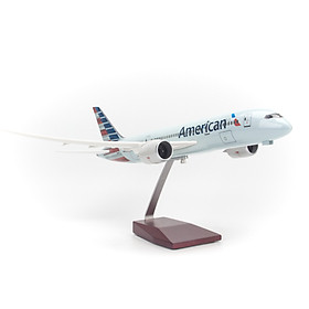 Mô hình máy bay American Airlines Boeing B787 lắp ráp có đèn 47cm MBMH46