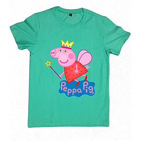 Áo Nữ Ngắn Tay Không Cổ Thiết Kế Họa Tiết Peppa Pig Xinh Xắn - Nhiều Màu