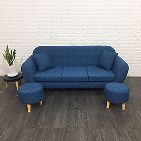 Sofa băng chung cư 1.8m (xanh)+ 2 đôn tặng 2 gối trang trí