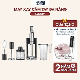 Máy xay sinh tố cầm tay đa năng Lebenlang LBL3969, nhiều đầu thay thế, công suất 1200W, lưỡi dao inox 304, 7 mức độ xay, dễ dàng tháo rời, bảo hành 2 năm - hàng chính hãng