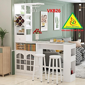 Quầy bar mini, quầy bar nhà bếp kết hợp tủ rượu VKB026 ( không kèm ghế) - Nội thất lắp ráp Viendong Adv