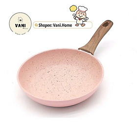Mua Chảo chống dính cao cấp 16cm vân đá hoa cương - Chảo chiên trứng làm trứng cuộn lúa mạch tay cầm gỗ dài size nhỏ