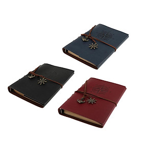 3pcs A5 Leather Journal Diary Notebook, Loose Leaf Blank Writing Notebook