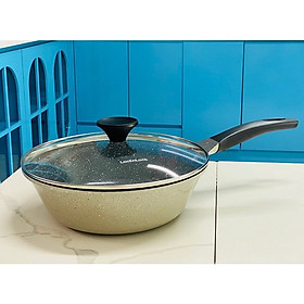 Chảo Sâu Lòng Đáy Phẳng Đá Stone 7 Lớp Cao Cấp 30cm LCA6305D (cam kết hàng chính hãng)