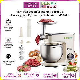 Máy trộn bột, xay thịt, nhồi xúc xích 6 trong 1 thương hiệu Mỹ cao cấp Biolomix BM606EG - Hàng Nhập Khẩu