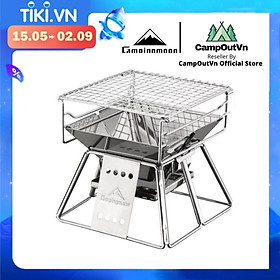 Đồ cắm trại bếp nướng campingmoon cắm trại du lịch dã ngoại bếp than xếp nướng thịt BBQ ngoài trời campout A017