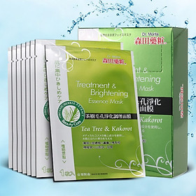 Hộp 8 miếng Dr Morita Đài Loan - Mặt nạ Tràm Trà ngừa mụn Tea Tree & Kakorot Treatment& Brightening Essence hộp