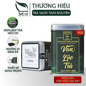 Trà xanh Thái Nguyên , nõn tôm , dạng hộp thiếc cao cấp Vạn Lộc Trà