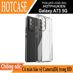 Ốp lưng silicon chống sốc cho Samsung Galaxy A73 5G hiệu HOTCASE - siêu mỏng 0.6mm, độ trong tuyệt đối, chống trầy xước, chống ố vàng, tản nhiệt tốt - Hàng nhập khẩu