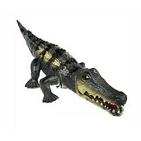 Đồ chơi con cá sấu dùng pin phát nhạc có đèn kích thước 48x18x9 cm siêu to bò dưới đất bằng nhựa cực bền